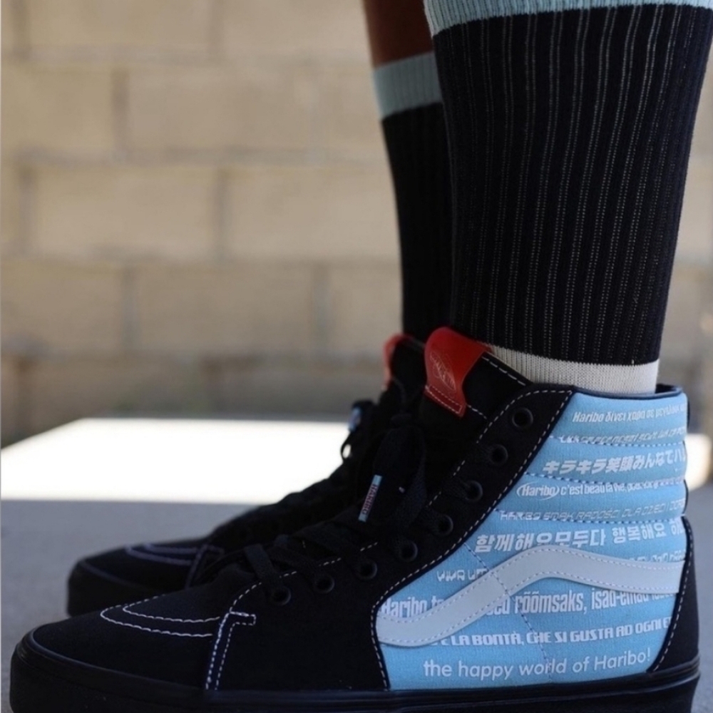 Vans Haribo Gummy Bear Limited Edition Black and Blue High-Top Sneakers - Picture 2 of 13
